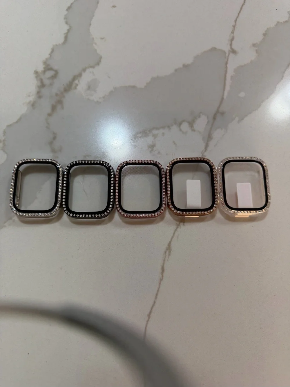 Rhinestone Apple Watch Protective Bumpers - Assorted Metallic Colors